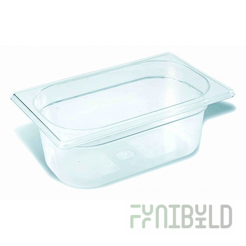 Gastronorm container without lid polycarb. GN 1/4, H-150, 265x162x150mm, PL-