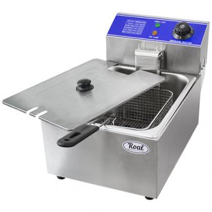 Tabletop electric deep fryer with lid HEF-6L (275x430x300 in, 6 l, 2.5 kW, 220 V) 1 container