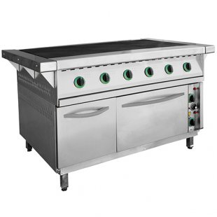 Electric stove 6-conf. with oven. PEP-0.72-DSH-N2-01 (all stainless steel) (1265 (1475) x 850 (895) x 860 (880) in)