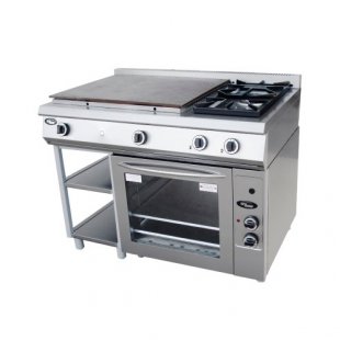 Gas stove 2-burner with solid surface with oven F6ZhTLSPDG(p) (2+2) / 50021pg
