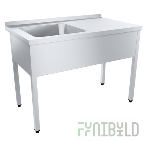Wash basin with work surface PROFI, left location of tank SRO12/7PNT+VMOts1-500L (1200x700x870(890), capacity 500x500x300mm)