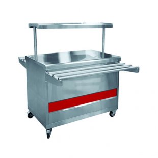 Hot drinks counter PGN-70PM (neutral table) mobile (1120x720(1370)x1341mm, shelf, lighting)