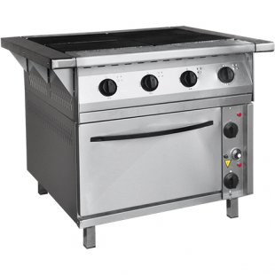 Electric stove 4-conf. with oven. PEP-0.48-DSH-N-01 (stainless steel body) (1050x895x880mm)