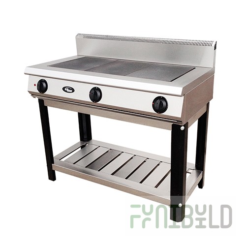 Electric stove 3-burner without oven F3PE (open stand, 600x1220x1050mm, 9 kW, 380V)