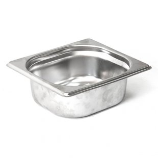Gastronorm container without lid stainless steel GN-1/4 depth 20, 0.65 l. (265x162x20 in)
