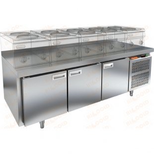 Table with refrigerated cabinet Hicold GN111/TN LT (1835x700x675mm, 0.41 kW, 220V, -2...+10 °C)