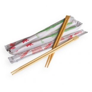 Bamboo chopsticks for food, closed, sharp, 23 cm, 100 pcs.