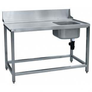 Pre-wash table SPMP-7-4 (1305x700x1035(1735)mm, for tunnel dishwashers MPT)