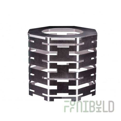 Octagonal buffet base with adapter for tureen 400x335mm, stainless steel, art. 00544