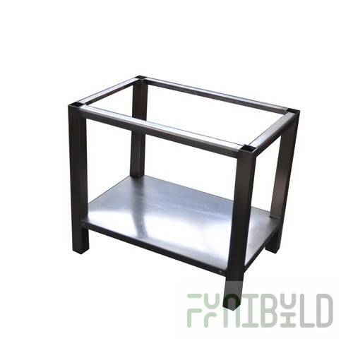 Pedestal for equipment open 910x720x550 in stainless steel with shelf