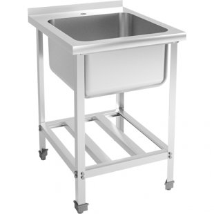 Washing bath, solid-drawn STANDARD VMOtsb1-500SNK with side 600x700x870-890mm, (capacity 500x500x300m)