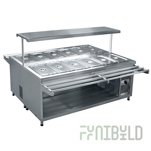 Refrigerated salad bar PVV(N)-140SM-02 (2120x1395(2045)x1420mm, 12 GN 1/1, +2...+10C, 0.65kW, 230V)