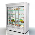 Showcase medium-temp. cond.crash. 360x610x1935mm, BB-1000