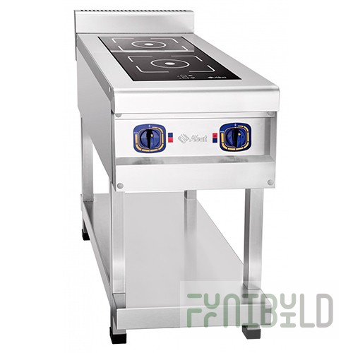 Induction cooker KIP-2P-01 (450x900x940 in, glass ceramics, full stainless steel, 3.5 kW, 230V)