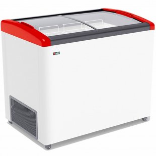 Chest freezer V=335 l GELLAR FG 375 E red (1010x650x860 in, -12…-25C, 4 baskets, wheels, lock)
