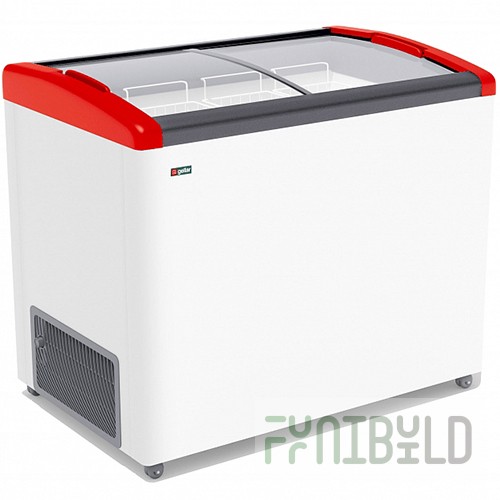 Chest freezer V=335 l GELLAR FG 375 E red (1010x650x860 in, -12…-25C, 4 baskets, wheels, lock)