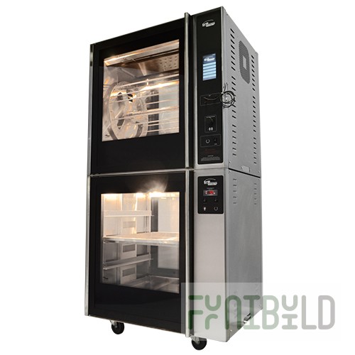 Convection grill with display case on stand (loading 40 chickens, 8 baskets, 8 shampoos) F3kel/1+VGTE / 22143