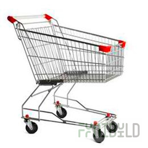 Shopping trolley STA100-XX Standard red (850x510x940, 100l, wheels 100 and 125 in. polyurethane)