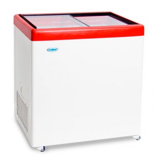 Chest freezer V=238l, MLP-250 -18...-25,804x604x790 in, red, glass lid (2 baskets)