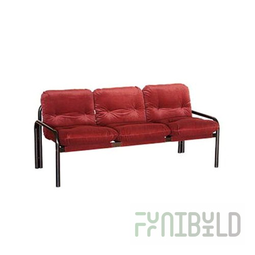 3-seater sofa on a round tube, flock art.792.3