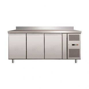Medium-temperature table V=465l, COOLEQ GN3200TN (-2...+8C, side, 1795x700x960 in, 3 doors, stainless steel)