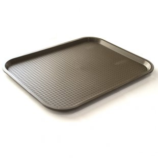 Plastic rectangular tray 455x355x20 in (brown) with anti-slip surface, 50 pcs. in pack.