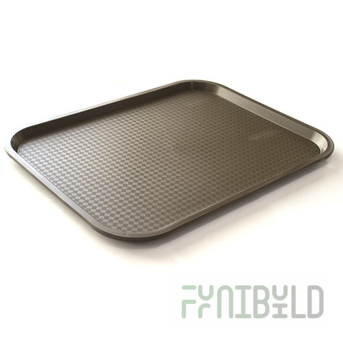 Plastic rectangular tray 455x355x20 in (brown) with anti-slip surface, 50 pcs. in pack.
