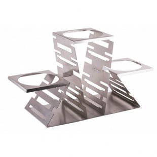 Buffet slide for 3 plates, stainless steel, art. 00434