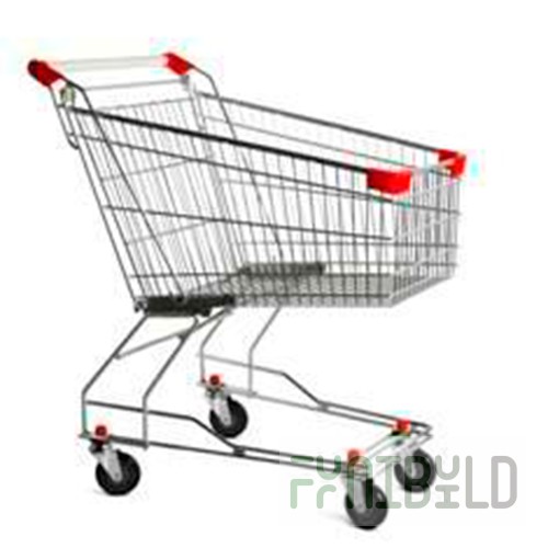 Shopping trolley STA090-BX Standard with child seat red (830x510x950 in, 90 l, wheels 100 and 125 in. polyurethane)