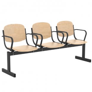 3-seater chair block, non-folding, with armrests art. 253P