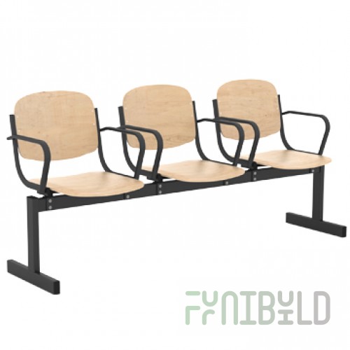 3-seater chair block, non-folding, with armrests art. 253P