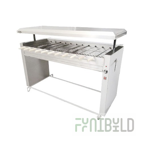 Shashlik maker F6ShshE (for 11 skewers), electric drive, stainless steel (1815x760x1100mm, 380V, 12kW)