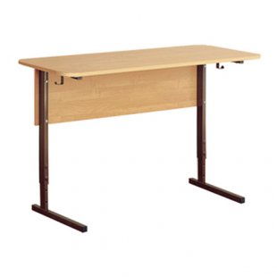 2-seater student desk, adjustable 2-4gr., height 1200x500x520 (580, 640), (rounded corners), art. SUR-2.1.1 (BEEK)