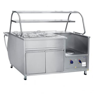 Bain-marie for 1 and 2 dishes, 1 burner, with g/containers EMK-70MU