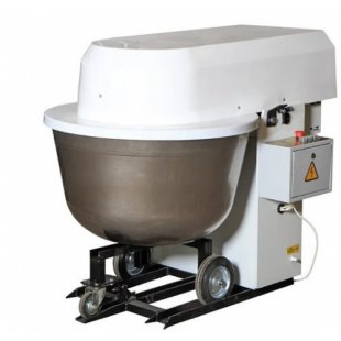 Spiral dough mixer with a movable bowl for yeast dough Penzmash TMM-140 (1280x850x1027mm, 1.5 kW, 220 kg, with control units. Mixing organ stainless steel, bowl stainless steel)