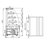 Showcase medium-temperature air-conditioning ventilated 1370x650x1280mm, K70 VM 1.3-1 (VHSv - 1.3d Carboma) +6...+12C, 65 sq.m.