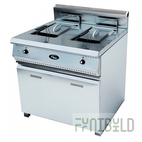 Gas deep fryer F2FRG/800/13074p (420x800x1040mm, 2 baths of 13l, 12kW)