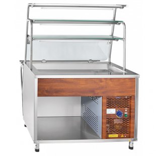 Refrigerated counter PVV(N)-70T-NSh cooling. bathtub (open, 1120 in) cashier (1120x766(1024)x1624 in, 230 V)