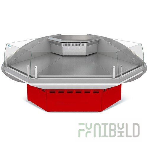 Showcase medium temp. corner open 1465x1465x875mm