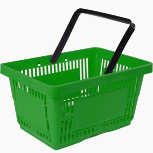 Plastic shopping basket SBP27-1H (485x330x240mm, 27l, green)
