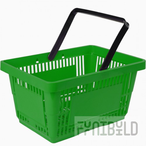 Plastic shopping basket SBP27-1H (485x330x240mm, 27l, green)