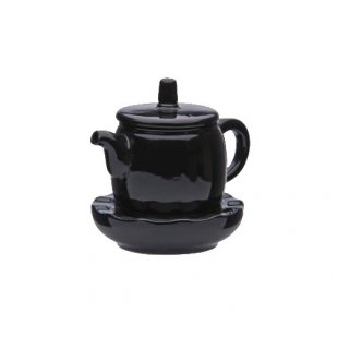 Chinese teapot with stand 300 ml, (1 pc in pack) black ceramics art. 2504 (BLK)