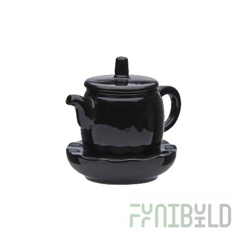 Chinese teapot with stand 300 ml, (1 pc in pack) black ceramics art. 2504 (BLK)