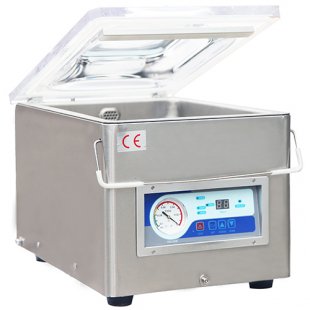 Tabletop vacuum packer DZ-260 SS (260x340x110 in, 220 V, 0.37 kW, stainless steel)