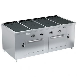 Gas stove 4-burner closed type floor with oven PRG-IIA-4S 2DS Maxi (1945x990x850(760)mm, 4x10kW, 2x8kW)