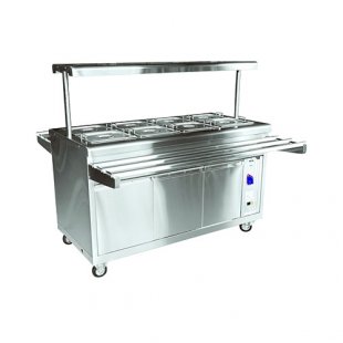 2-course bain-marie with g/containers EMK-70PM-01 mobile (1500x720(1321)x1343 in, steam, backlight, shelf, 3 kW, 230 V)