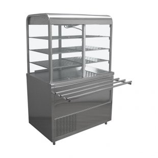 Refrigerated table with display case Lira-Profi Eco SOEP-V/LPE (1120x705(1030)x1700(1720) in, backlight, 6 shelves, 220V)