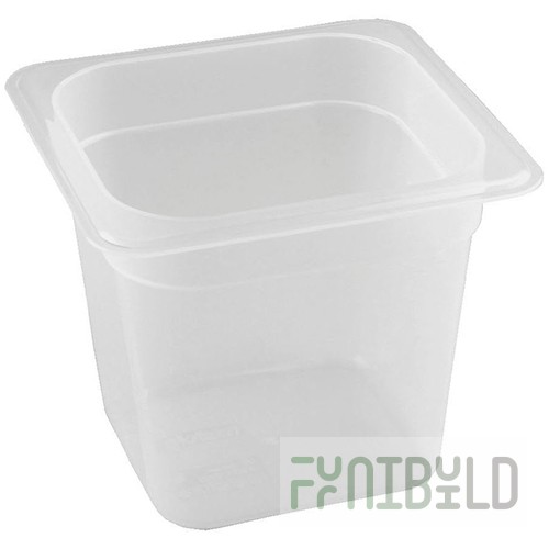 Gastronorm container without lid p/p GN 1/6, H-150, 176x162x150mm, (transparent plastic) 422102101, in pack. 8 pcs.