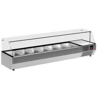 Medium-temperature tabletop display case 1630x400x420 in, A40 SM 1.6-G 0430 (Carboma VT3v-G) +2...+10