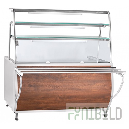 1-course food warmer PMES-70T-01 (3 burners, 3 shelves, lighting, 1500 in) cashir. (1500x766(1024)x1624 in, 400V)